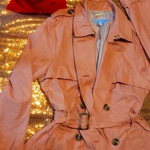 Antonio Melani Trench Coat, Size Large, Salmon